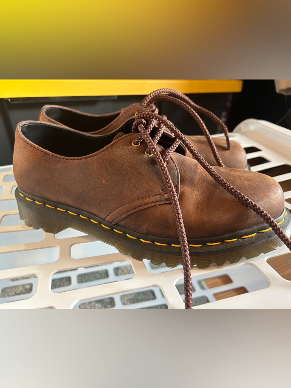 Dr. Martens 1461 3-Eye Oxfords - Chestnut Brown Waxed Leather